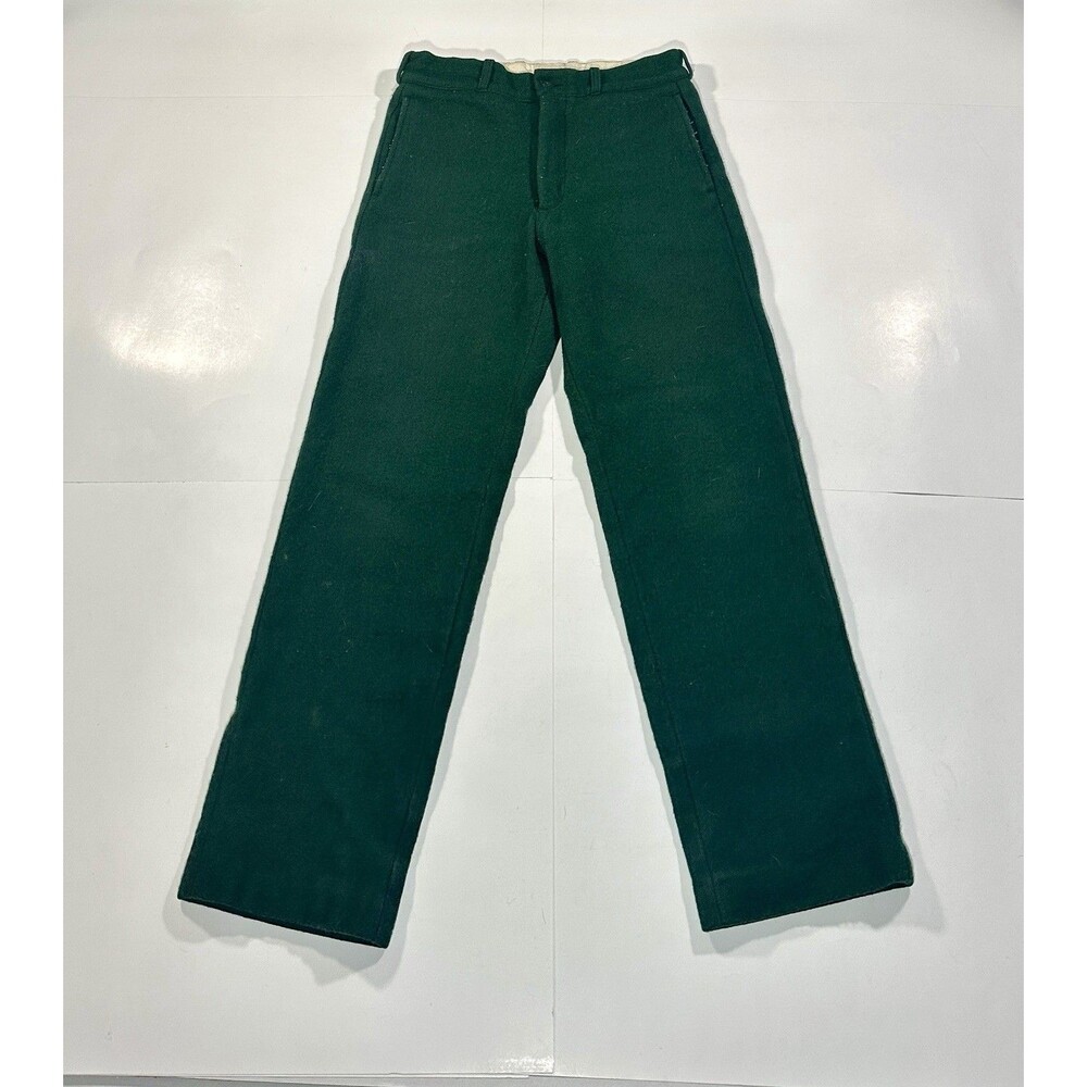 Vintage 60s 70s Kittery Trading Post Heavy Wool Hunting Pants Forest Green 30x36
